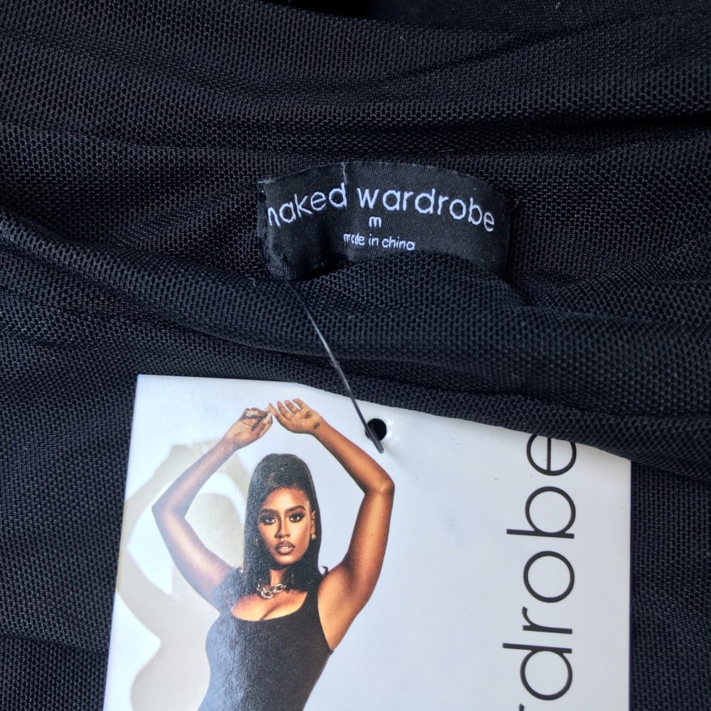 Naked Wardrobe Mesh Long Sleeve Crop Top - Picture 3 of 3